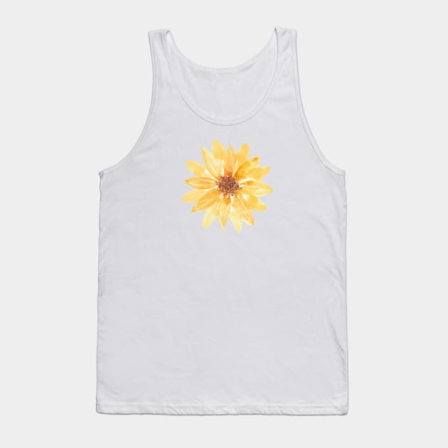 Yellow watercolor sunflower Tank Top by ApricotBlossomDesign